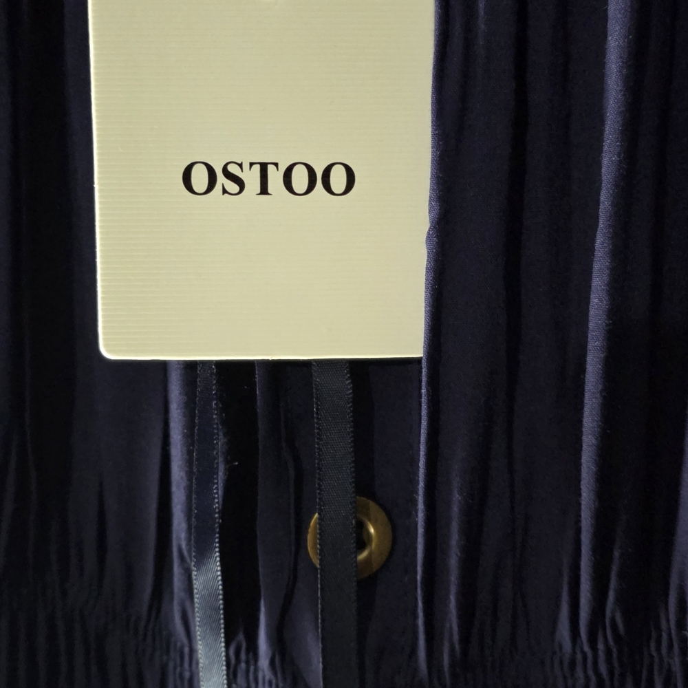 Ostoo Deep Blue Button-Front Maxi Dress - Picture 2 of 10